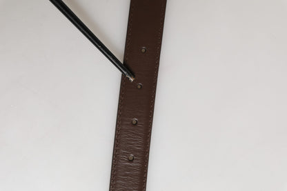 Ceinture Dolce &amp; Gabbana pour homme, en cuir marron classique avec boucle en métal