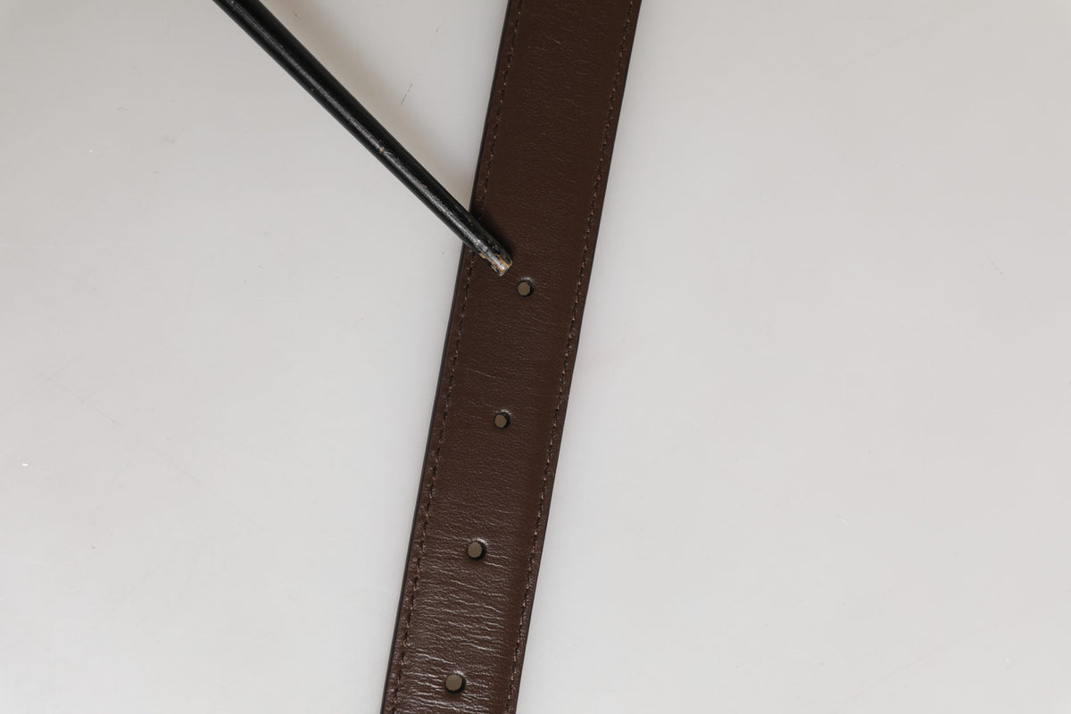 Ceinture Dolce &amp; Gabbana pour homme, en cuir marron classique avec boucle en métal
