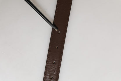 Ceinture Dolce &amp; Gabbana pour homme, en cuir marron classique avec boucle en métal