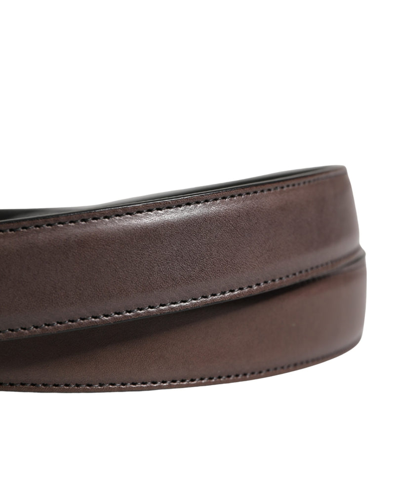Dolce & Gabbana Heren Bruine Klassieke Leren Metalen Gesp Riem