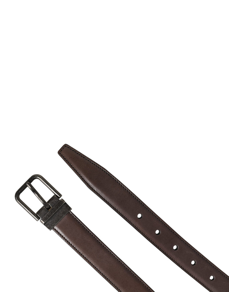 Dolce & Gabbana Heren Bruine Klassieke Leren Metalen Gesp Riem