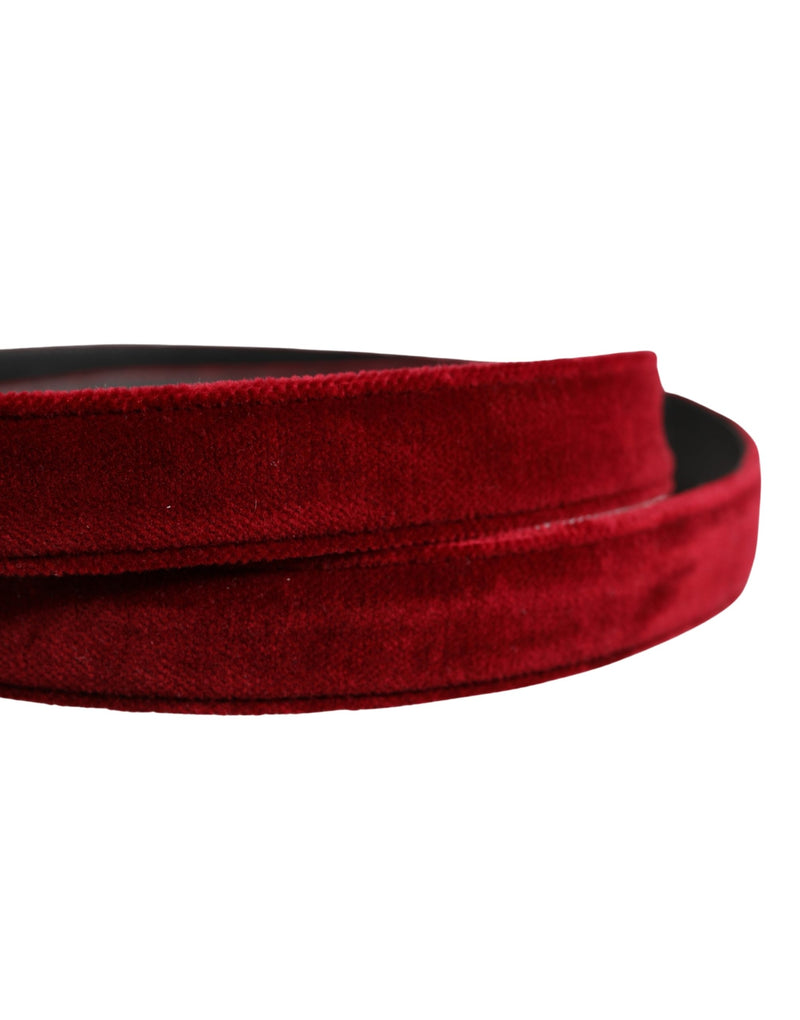 Dolce & Gabbana Heren Bourgondisch Fluweel Katoen Metalen Gesp Riem