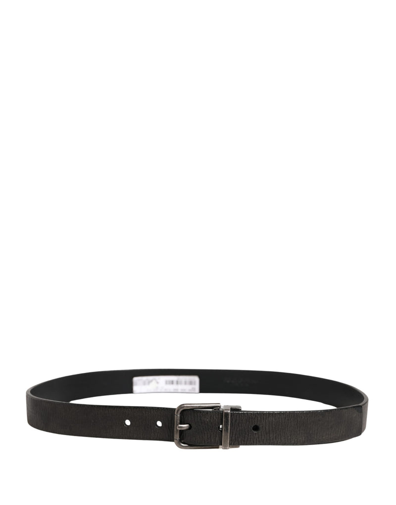 Dolce & Gabbana Heren Zwarte Klassieke Leren Riem met Metalen Gesp