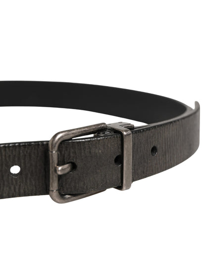 Ceinture Dolce &amp; Gabbana pour homme, en cuir noir classique avec boucle en métal