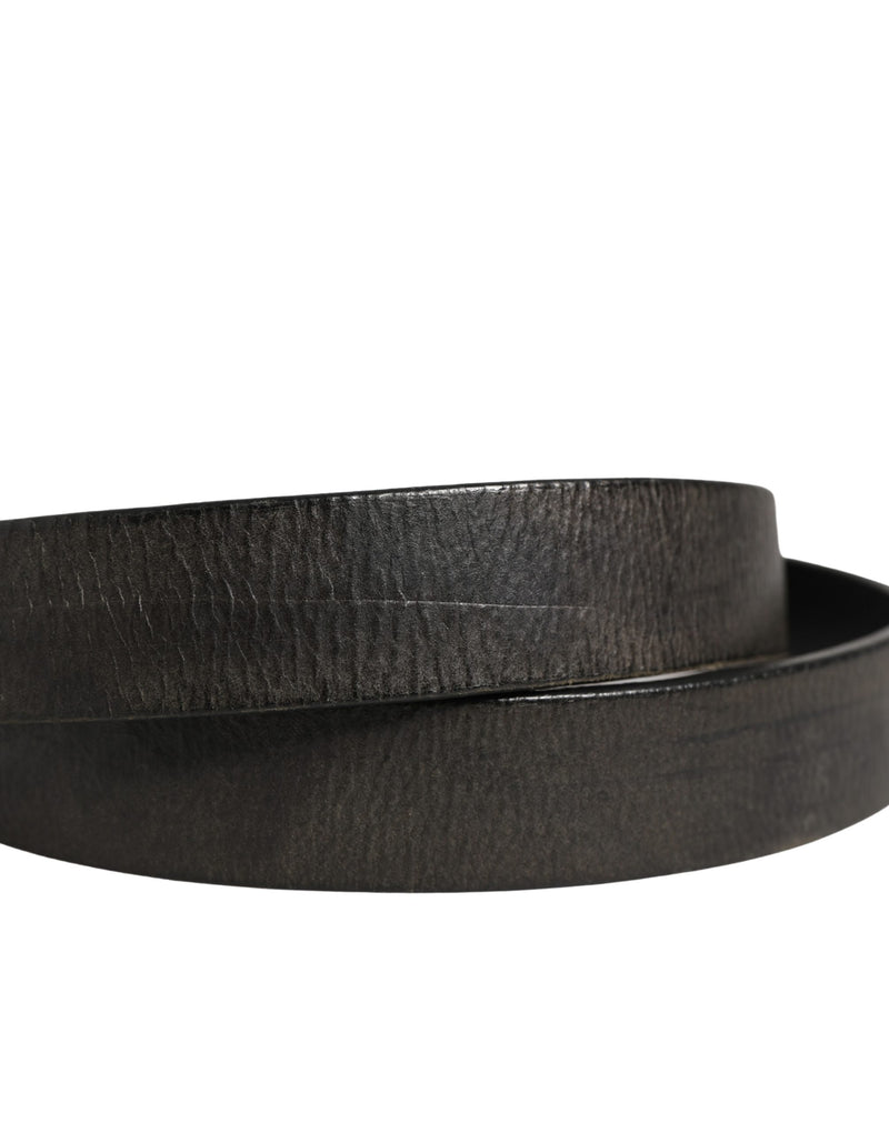 Dolce & Gabbana Heren Zwarte Klassieke Leren Riem met Metalen Gesp