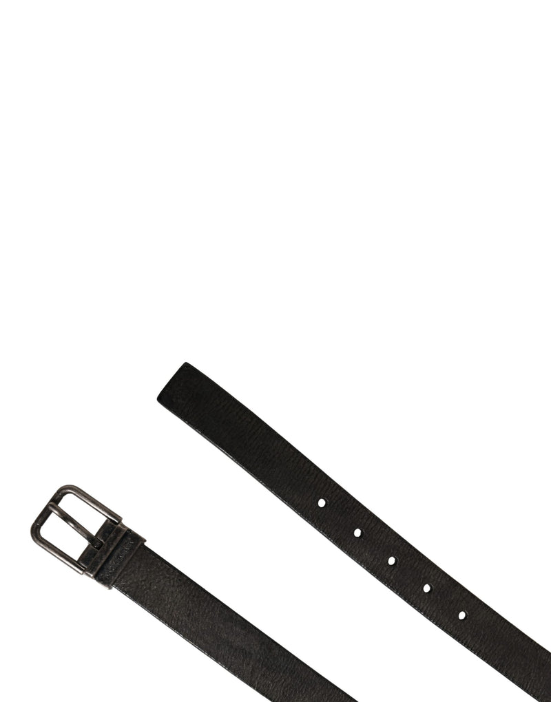 Dolce & Gabbana Heren Zwarte Klassieke Leren Riem met Metalen Gesp