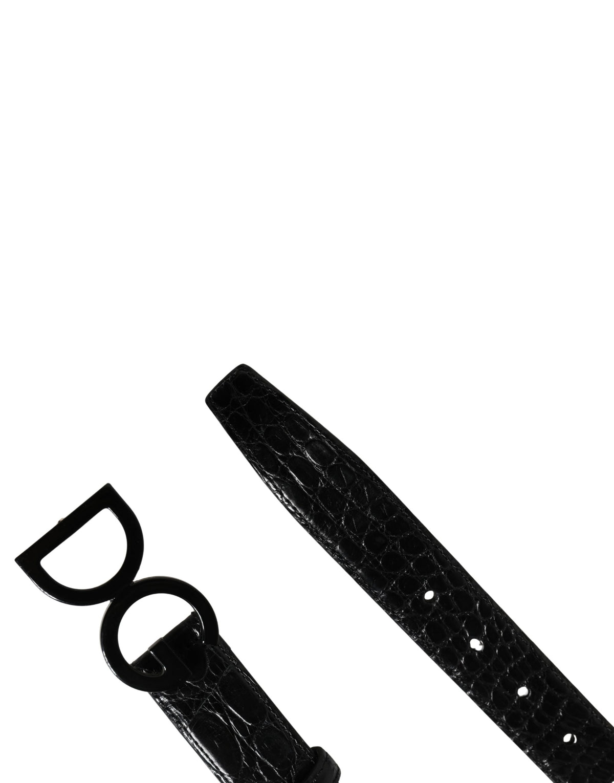 Ceinture Dolce &amp; Gabbana pour homme en cuir exotique noir avec boucle logo