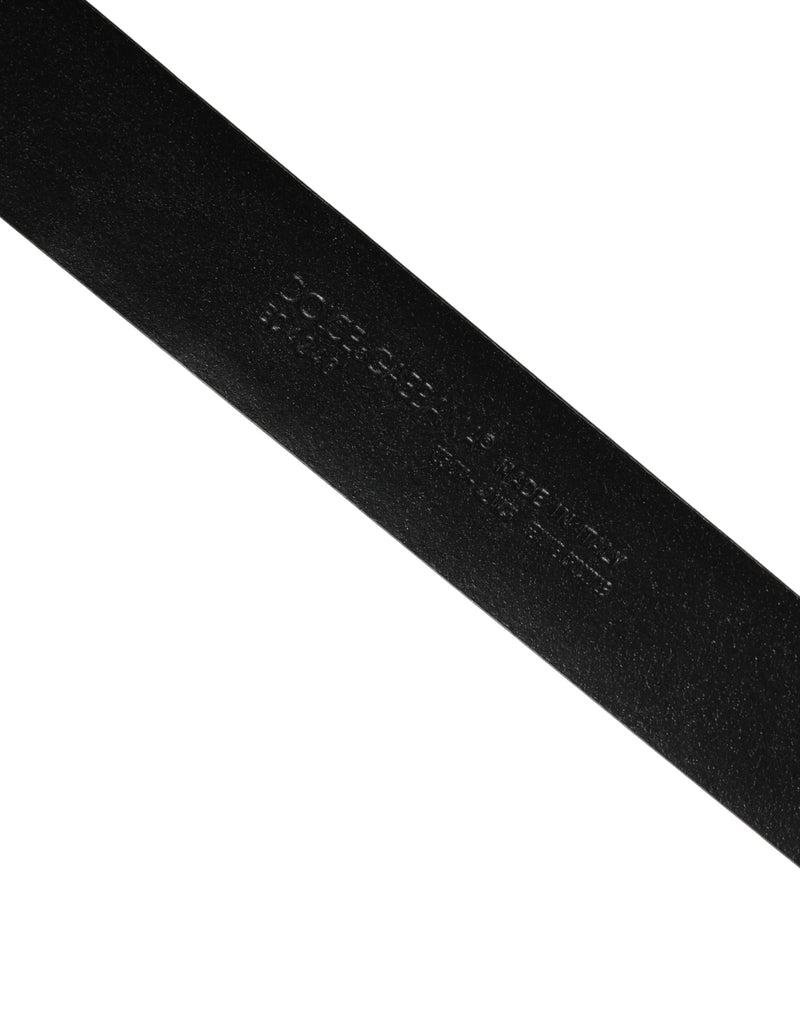 Dolce & Gabbana Heren Zwarte Exotische Leren Riem met Logogesp