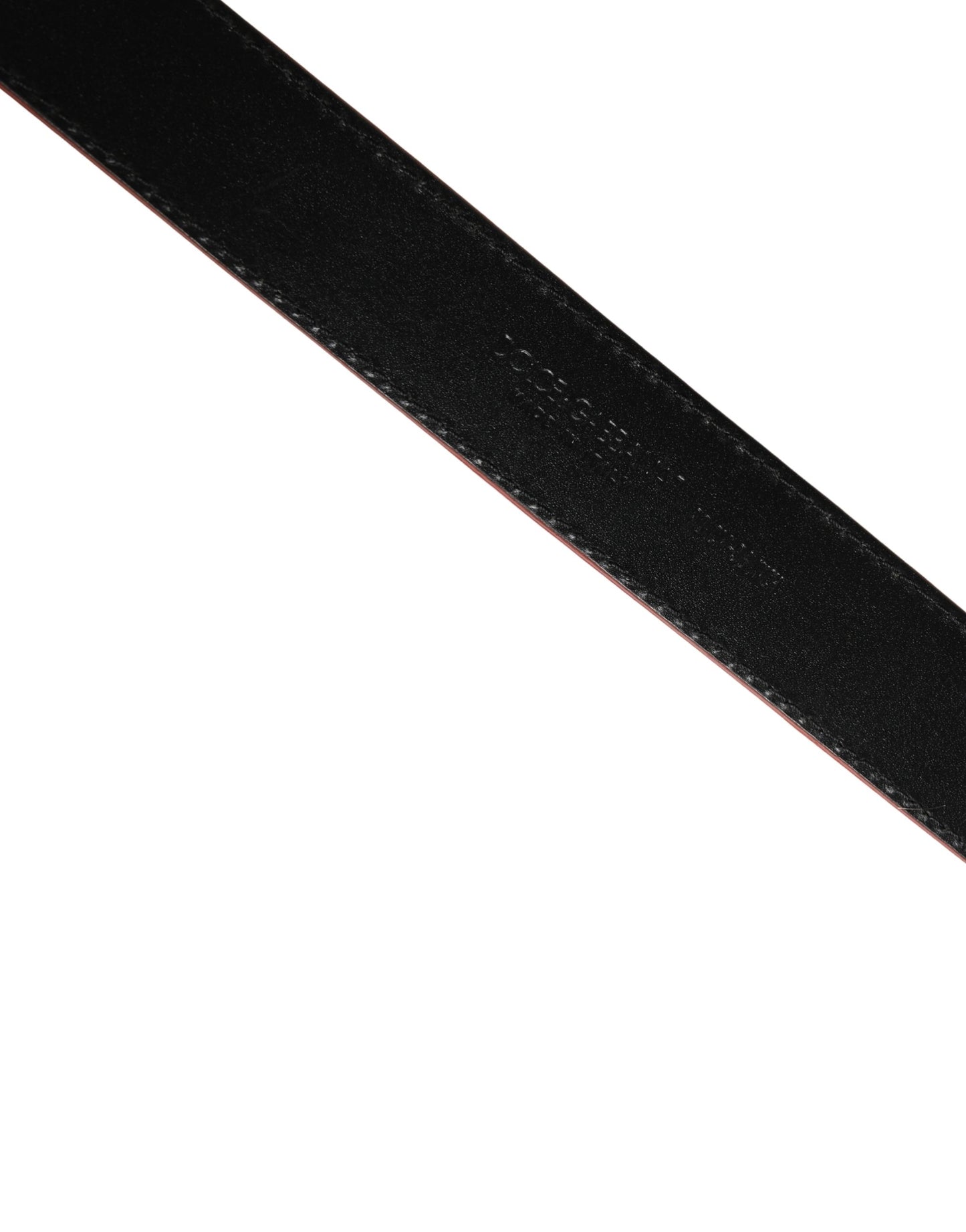 Ceinture Dolce &amp; Gabbana pour homme en cuir tissé beige et rouge avec boucle métallique
