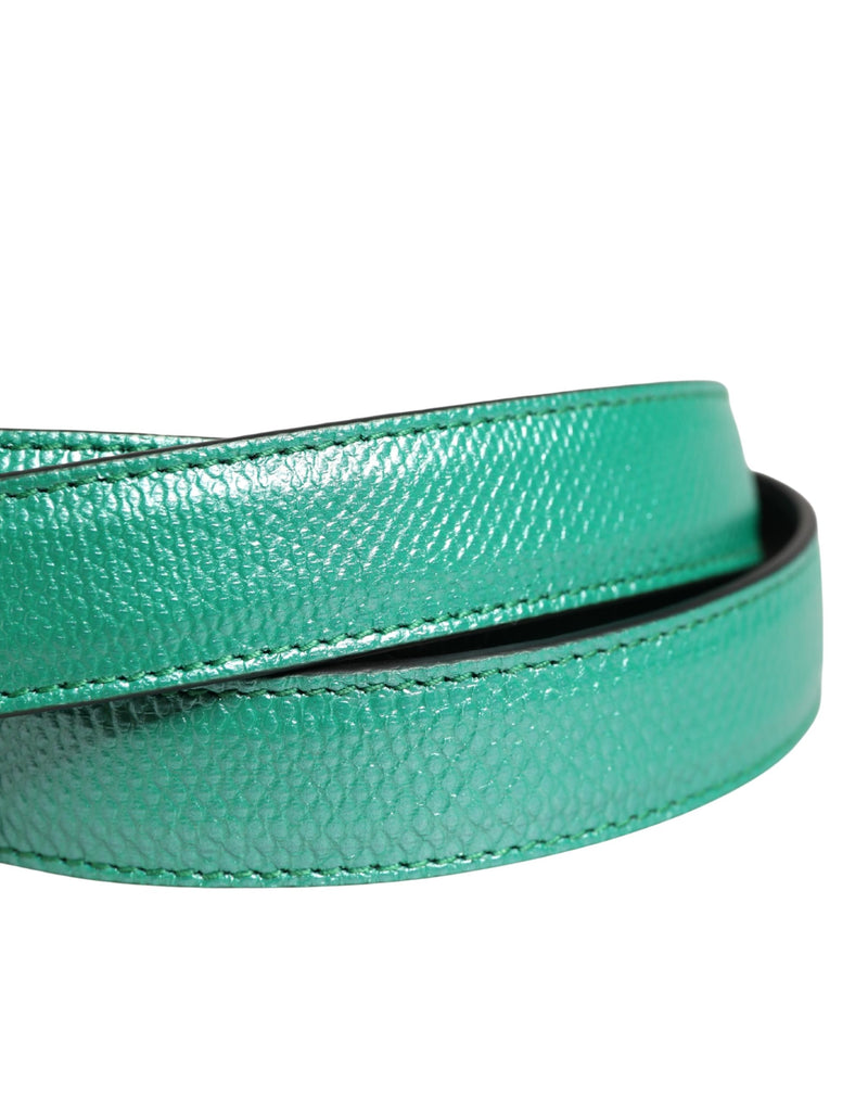 Dolce & Gabbana Heren Groene Klassieke Leren Metalen Gesp Riem