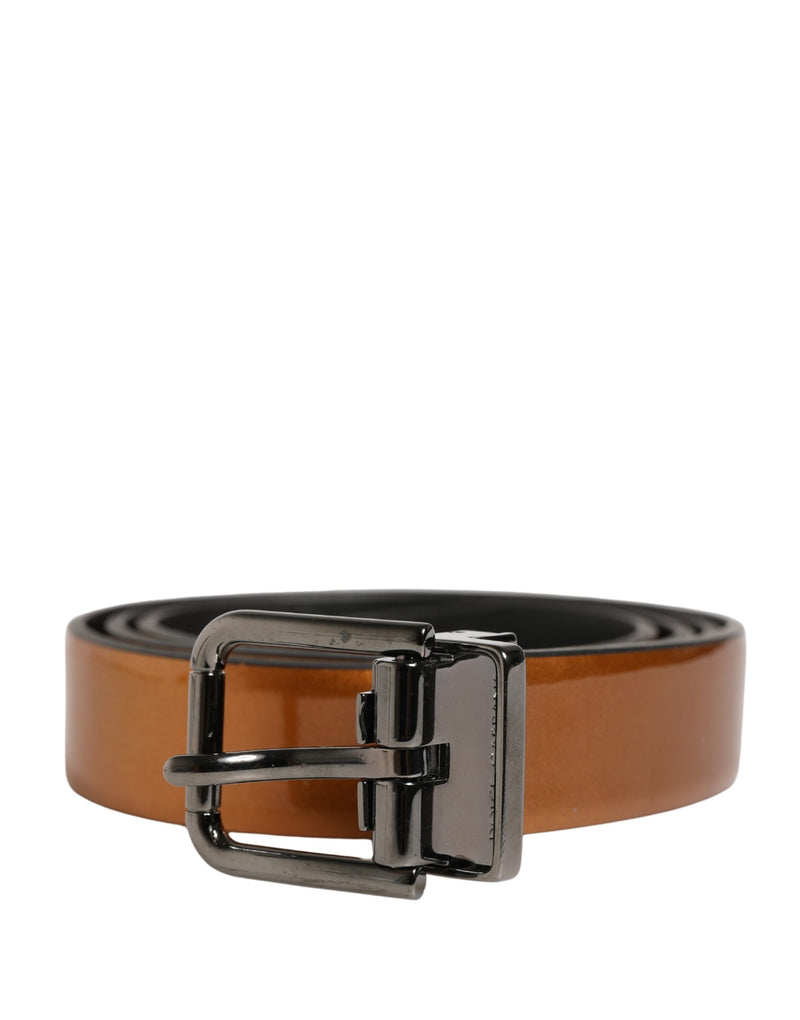Dolce & Gabbana Heren Bruine Klassieke Leren Metalen Gesp Riem