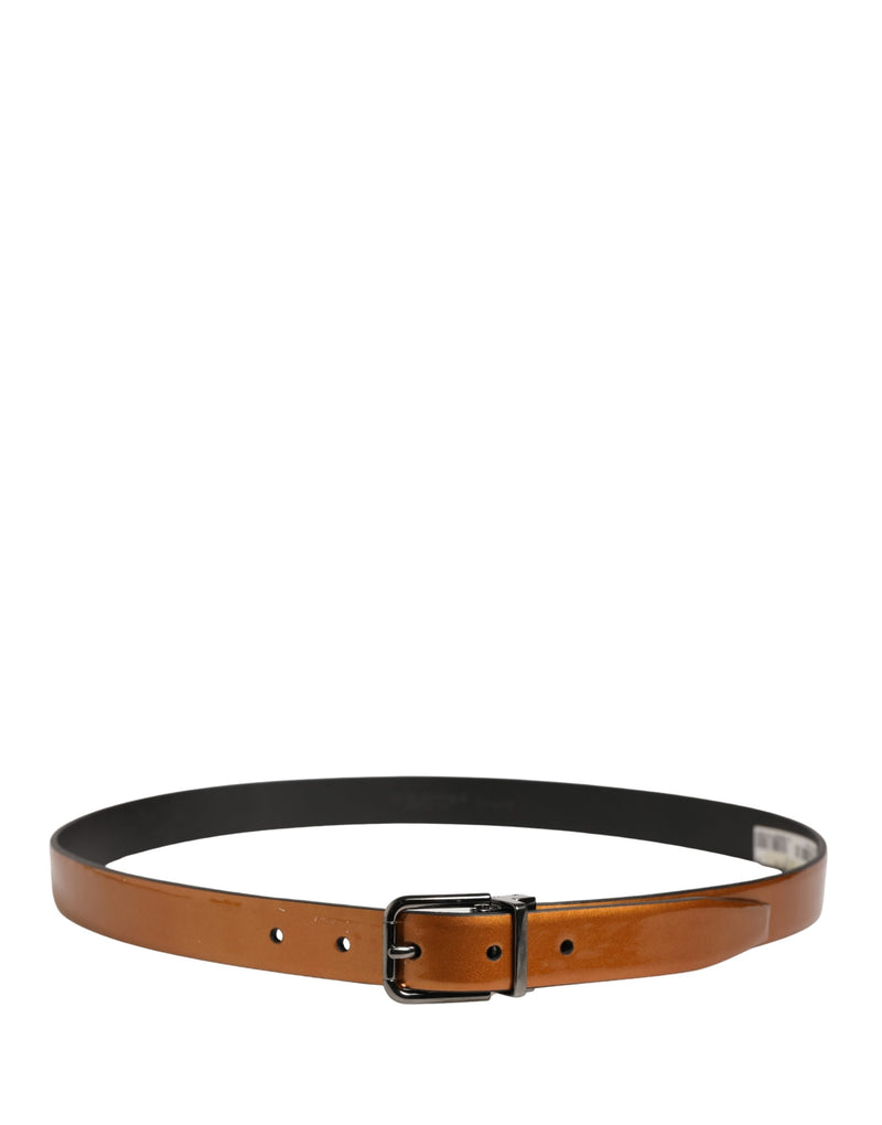 Dolce & Gabbana Heren Bruine Klassieke Leren Metalen Gesp Riem