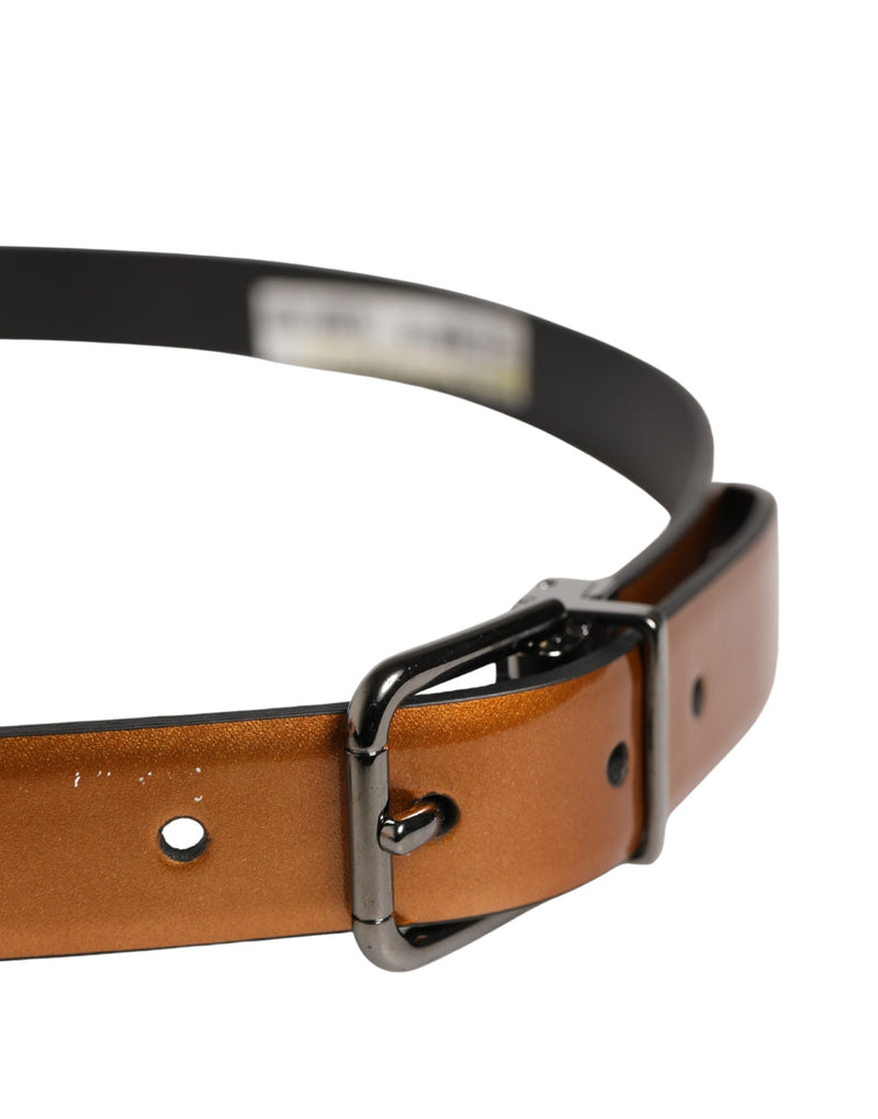 Dolce & Gabbana Heren Bruine Klassieke Leren Metalen Gesp Riem
