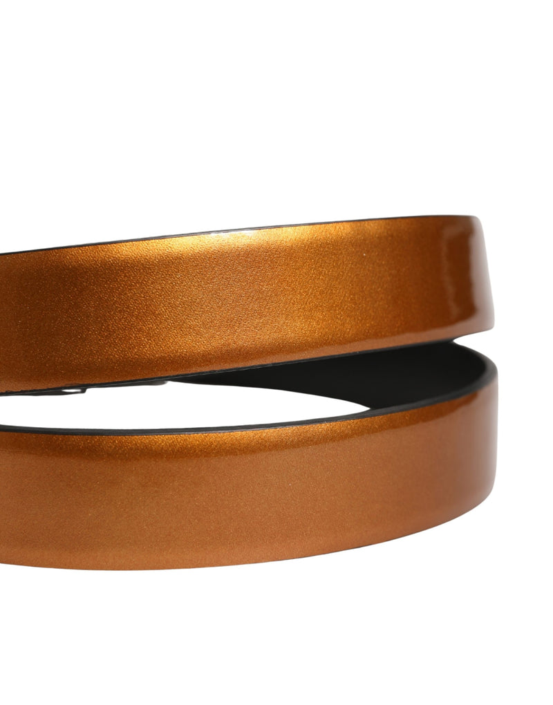 Dolce & Gabbana Heren Bruine Klassieke Leren Metalen Gesp Riem
