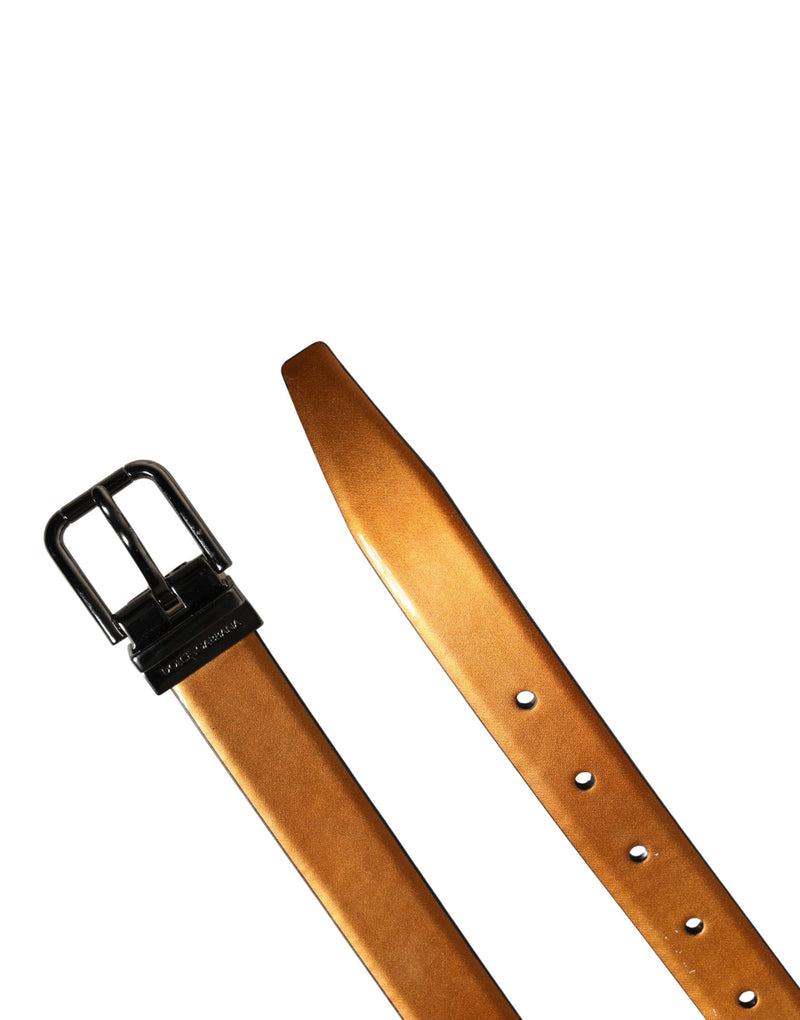 Dolce & Gabbana Heren Bruine Klassieke Leren Metalen Gesp Riem