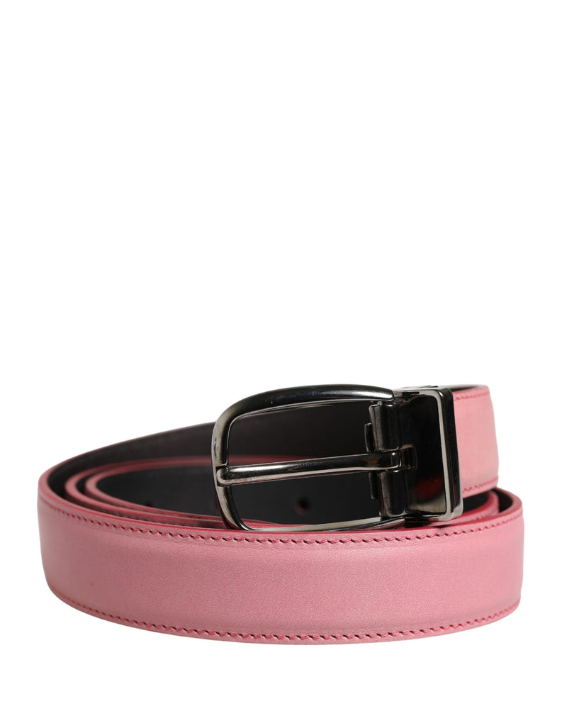 Dolce & Gabbana Heren Roze Klassieke Leren Metalen Gesp Riem