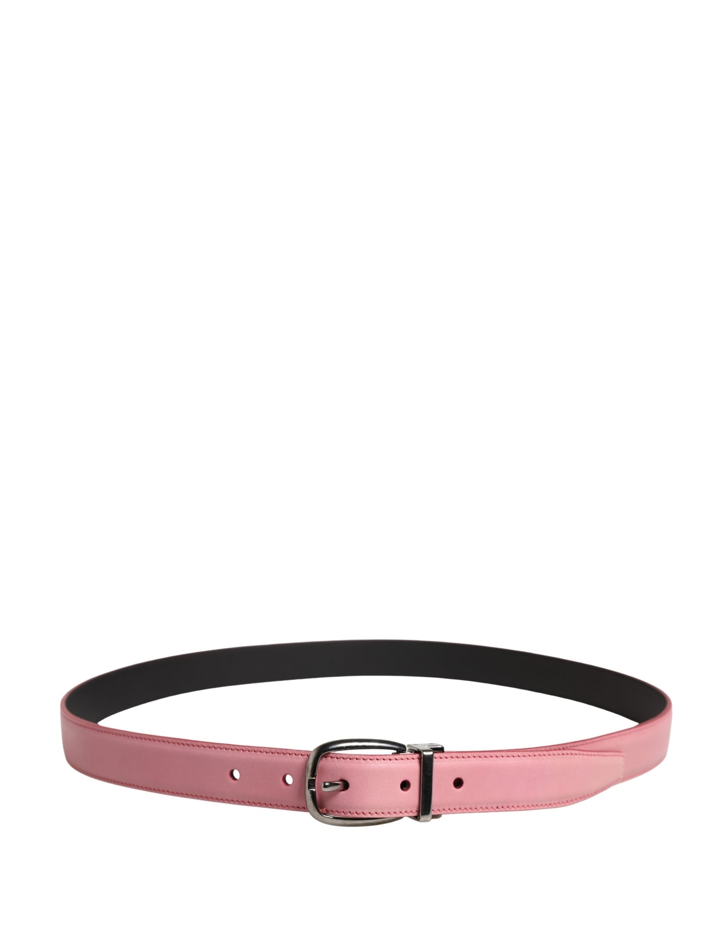 Ceinture Dolce &amp; Gabbana pour homme, rose, en cuir classique avec boucle en métal