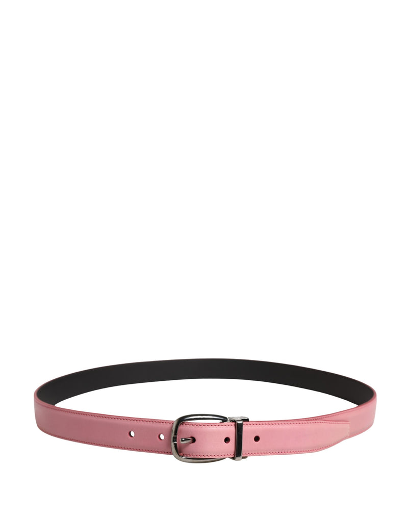Dolce & Gabbana Heren Roze Klassieke Leren Metalen Gesp Riem