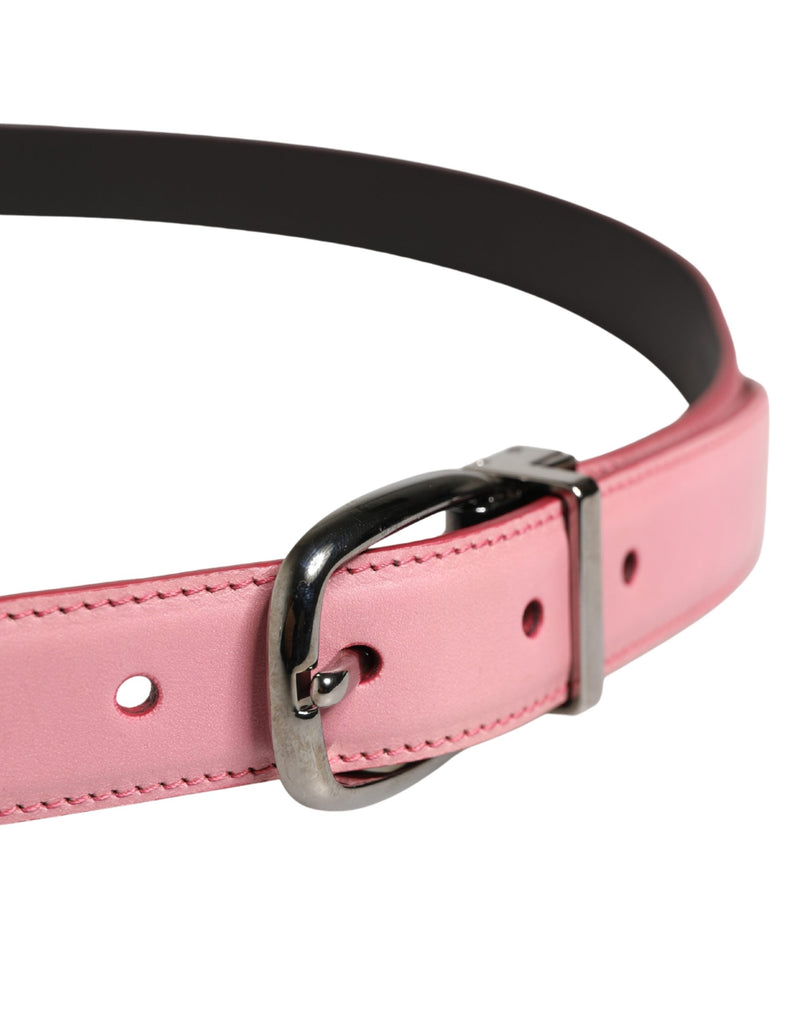Dolce & Gabbana Heren Roze Klassieke Leren Metalen Gesp Riem