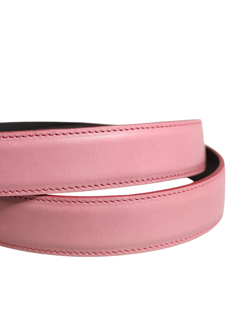Dolce & Gabbana Heren Roze Klassieke Leren Metalen Gesp Riem
