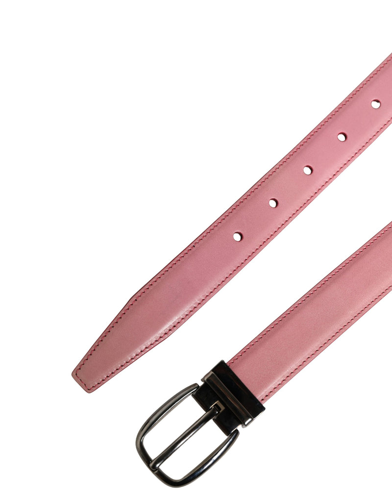 Dolce & Gabbana Heren Roze Klassieke Leren Metalen Gesp Riem