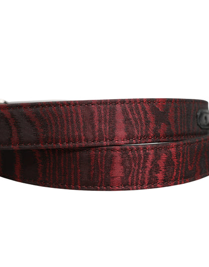 Ceinture Dolce &amp; Gabbana pour homme, rouge, jacquard, acétate, boucle métallique