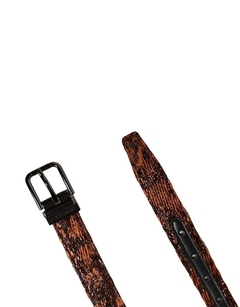 Dolce & Gabbana Men Brown Classic Polyester Metal Buckle Belt