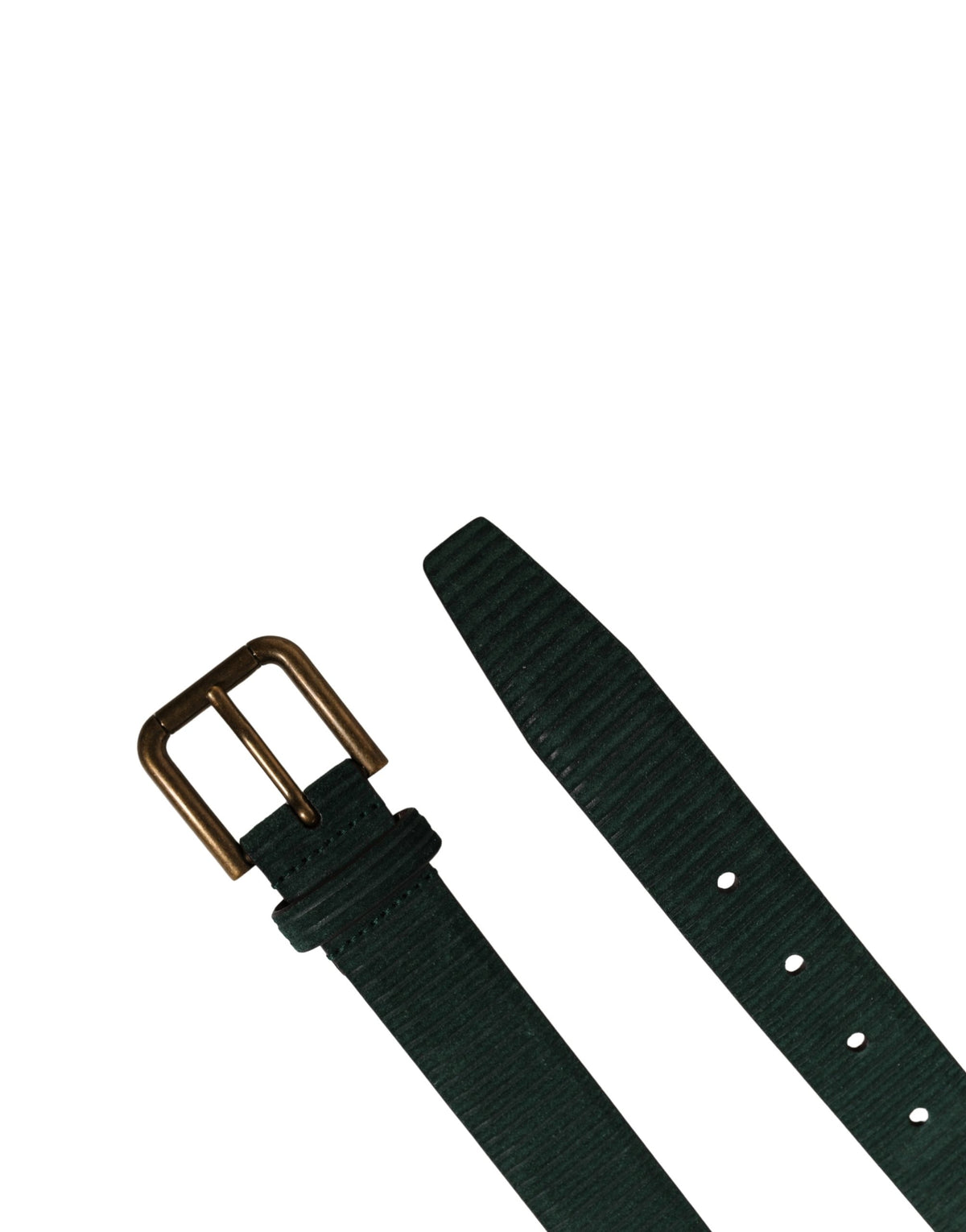 Ceinture Dolce &amp; Gabbana pour homme en cuir velours vert avec boucle en métal