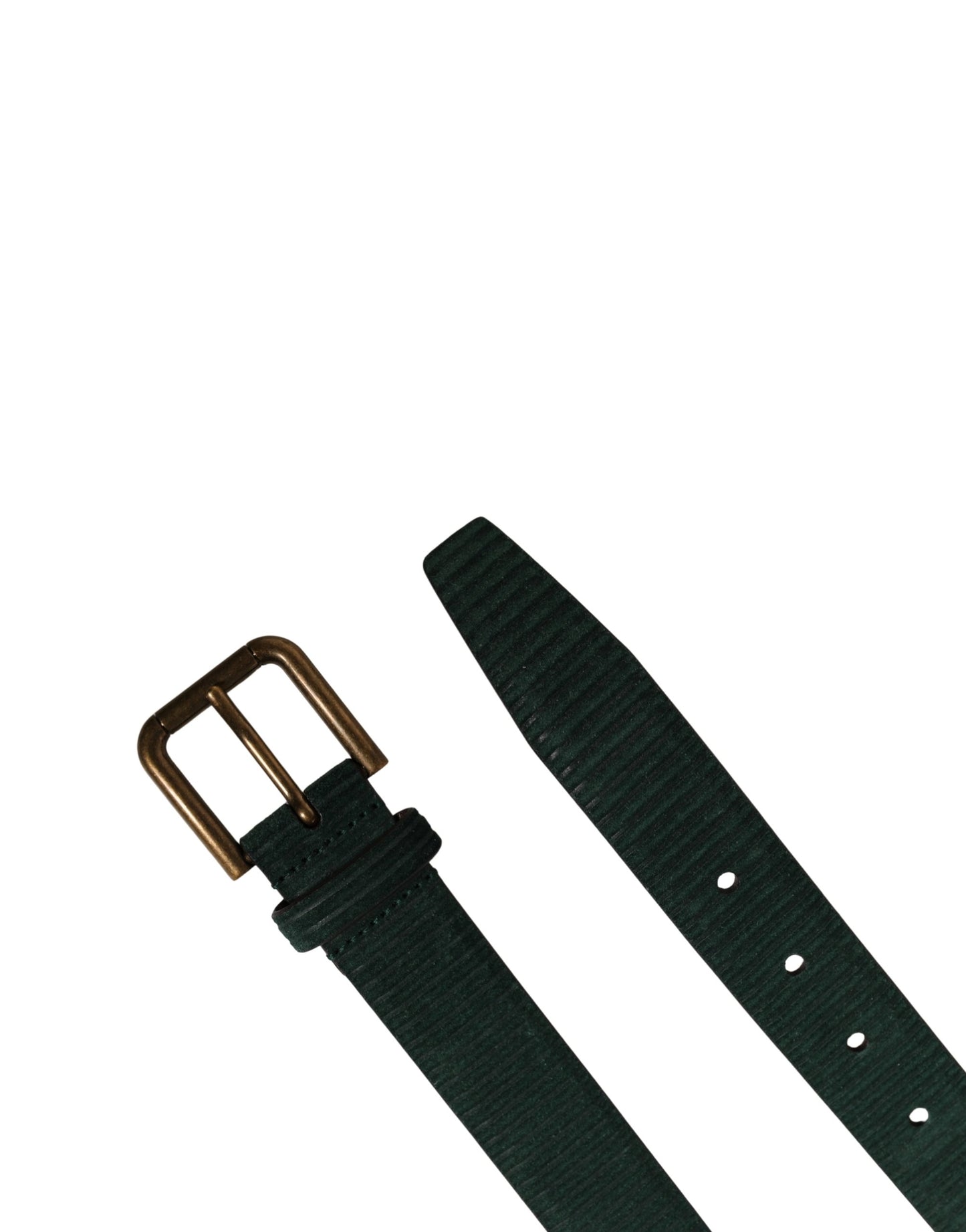 Ceinture Dolce &amp; Gabbana pour homme en cuir velours vert avec boucle en métal
