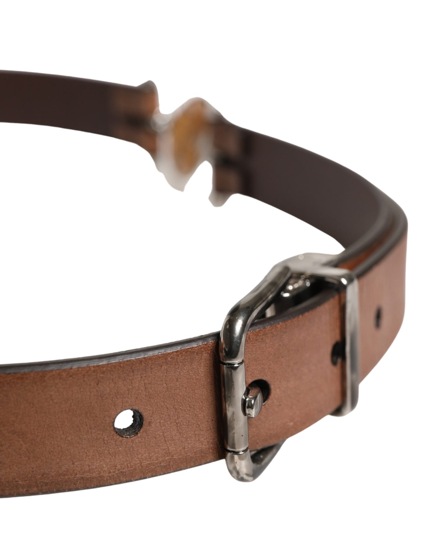 Ceinture Dolce &amp; Gabbana pour homme, en cuir marron classique avec boucle en métal
