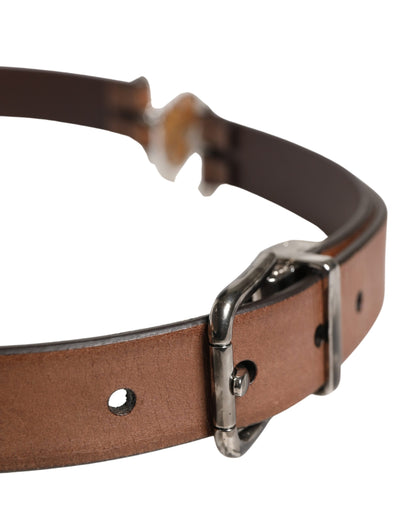 Ceinture Dolce &amp; Gabbana pour homme, en cuir marron classique avec boucle en métal