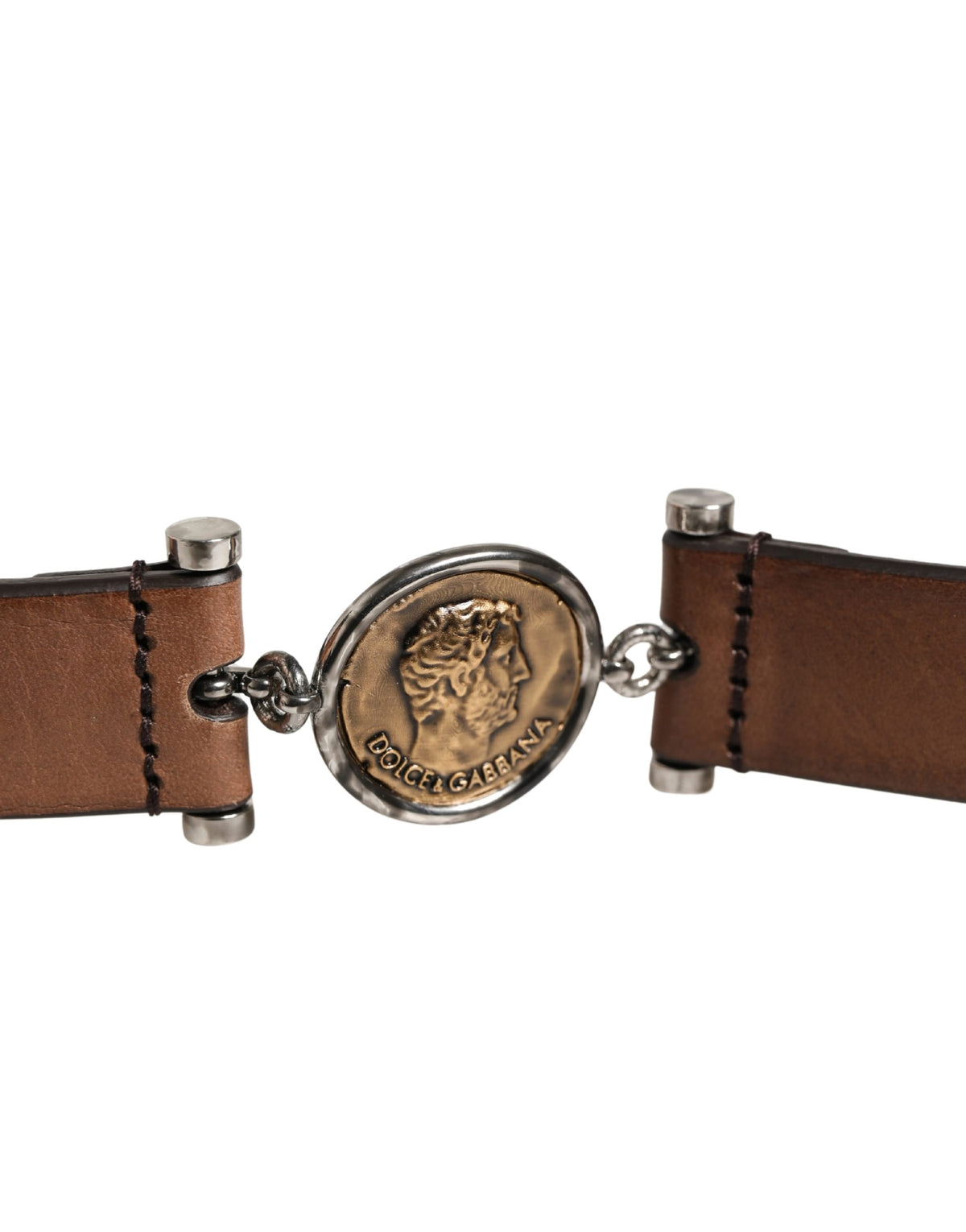 Ceinture Dolce &amp; Gabbana pour homme, en cuir marron classique avec boucle en métal