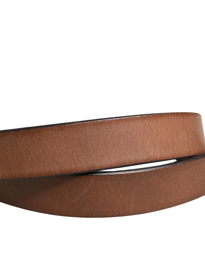 Ceinture Dolce &amp; Gabbana pour homme, en cuir marron classique avec boucle en métal