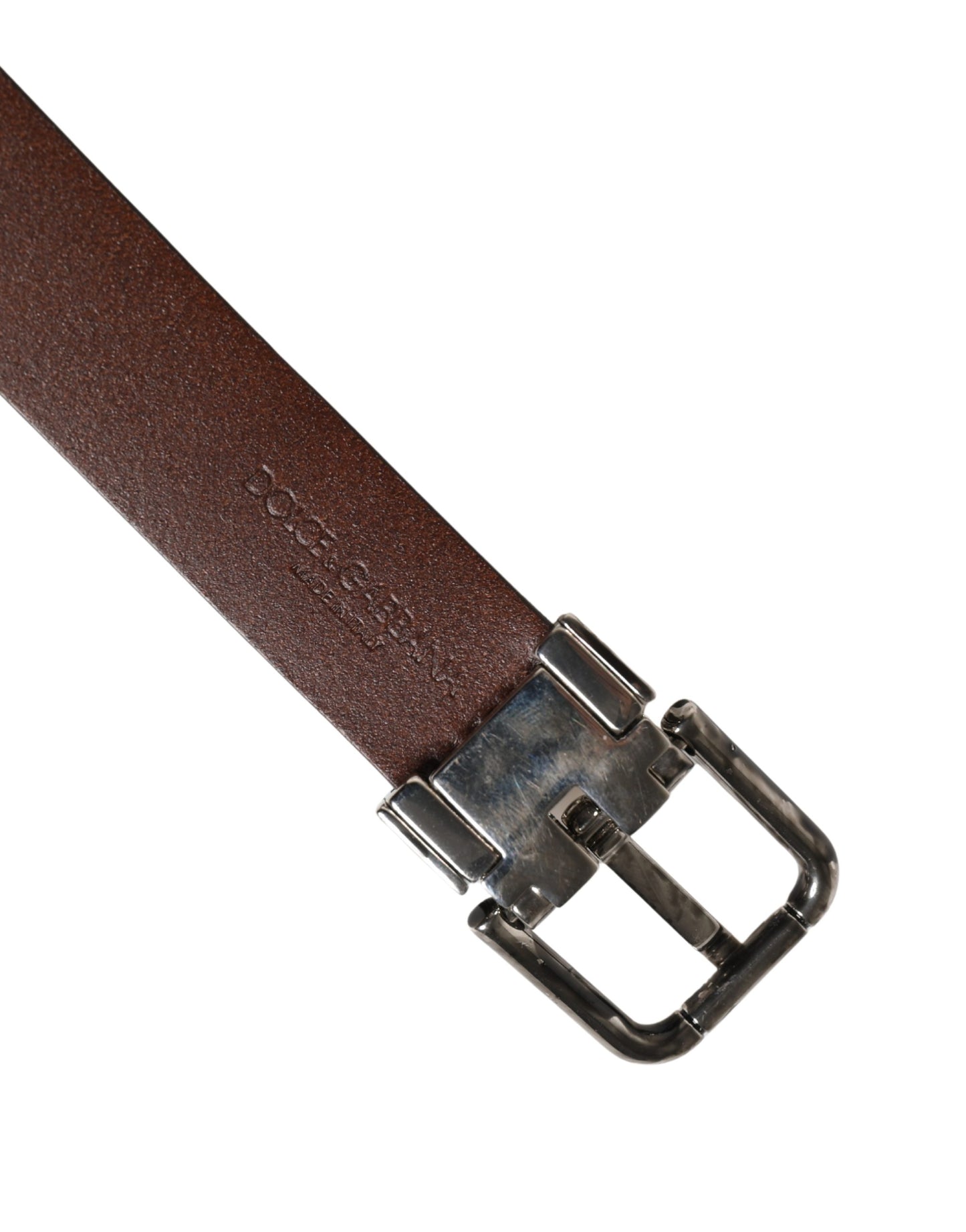 Ceinture Dolce &amp; Gabbana pour homme, en cuir marron classique avec boucle en métal