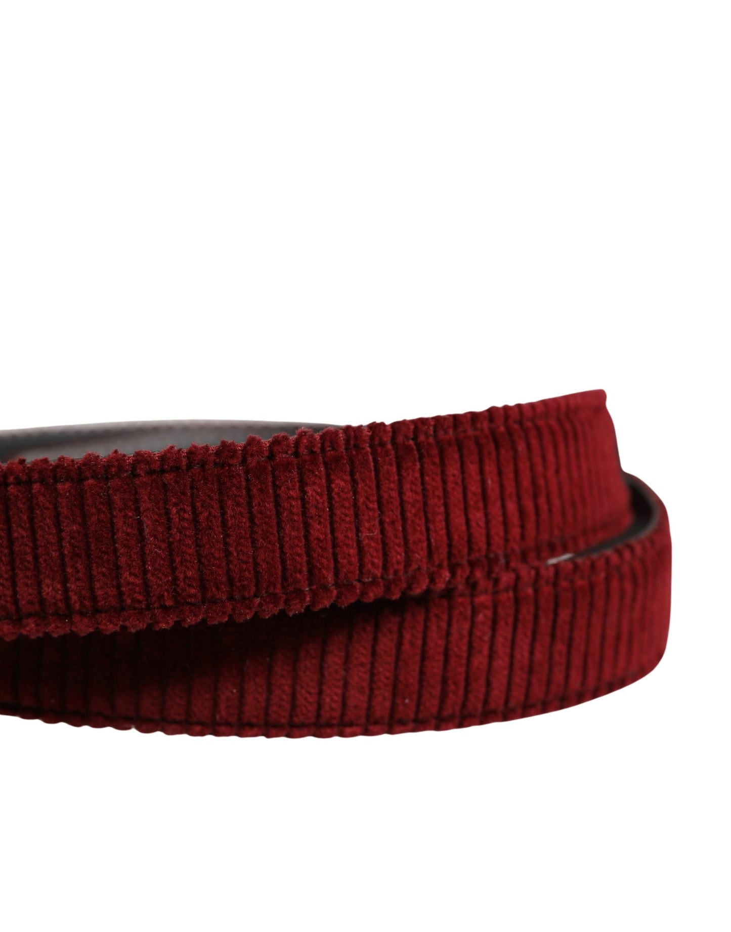 Ceinture Dolce &amp; Gabbana pour homme en cuir velours rouge avec boucle métallique