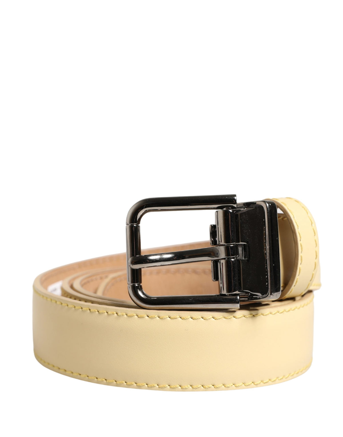 Ceinture Dolce &amp; Gabbana pour homme, en cuir jaune classique avec boucle métallique