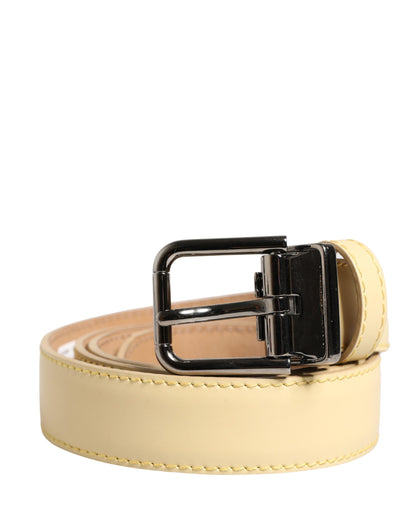 Ceinture Dolce &amp; Gabbana pour homme, en cuir jaune classique avec boucle métallique
