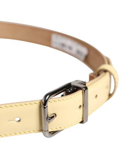 Ceinture Dolce &amp; Gabbana pour homme, en cuir jaune classique avec boucle métallique