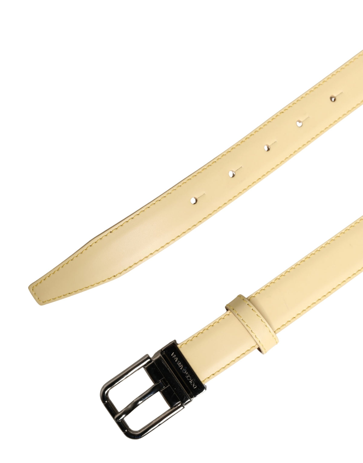 Ceinture Dolce &amp; Gabbana pour homme, en cuir jaune classique avec boucle métallique
