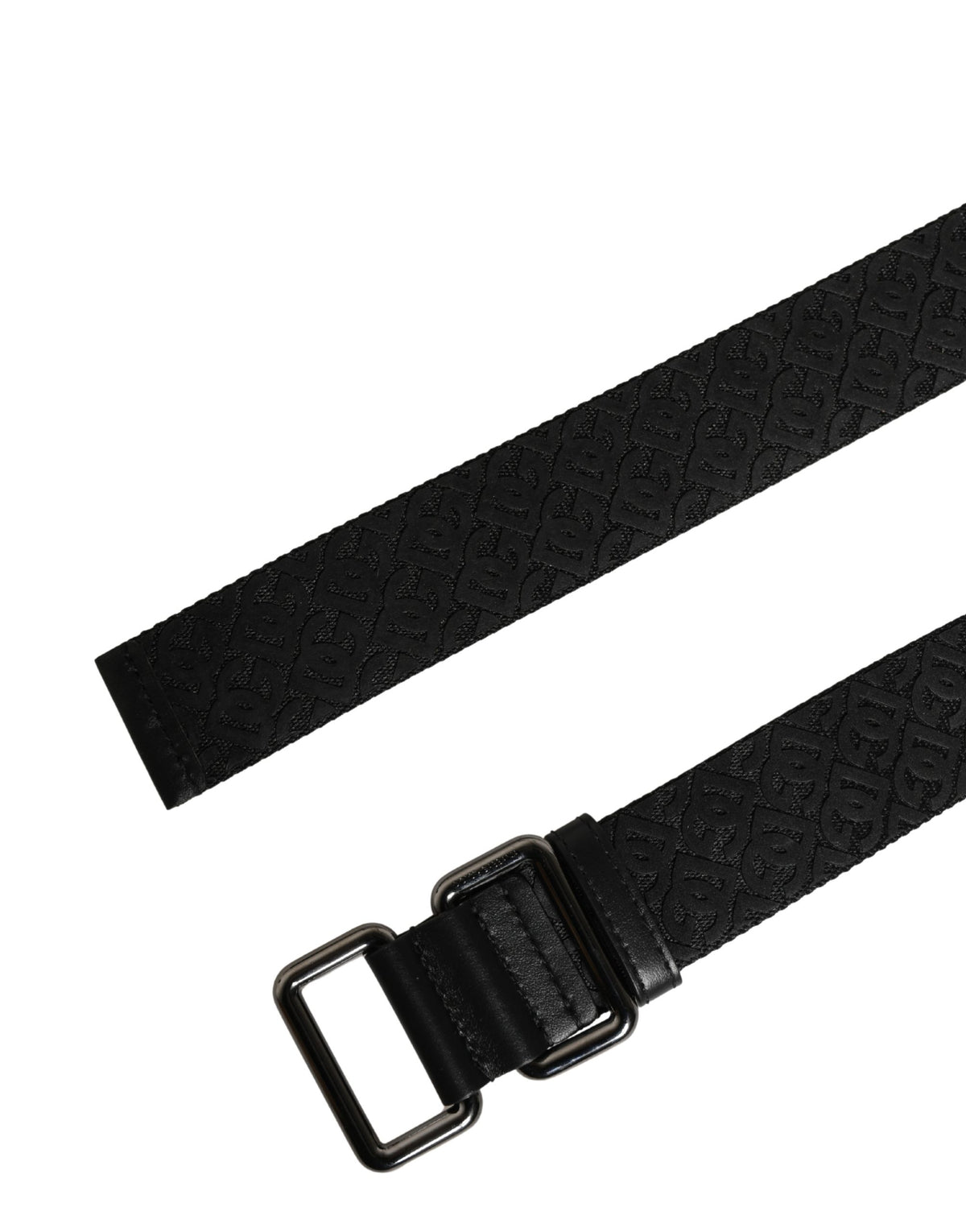 Ceinture Dolce &amp; Gabbana pour homme, noire, en polyester avec logo DG et boucle en métal