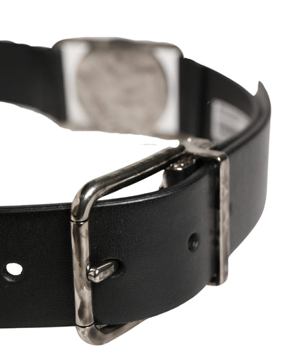 Ceinture Dolce &amp; Gabbana pour homme, en cuir noir classique avec boucle en métal