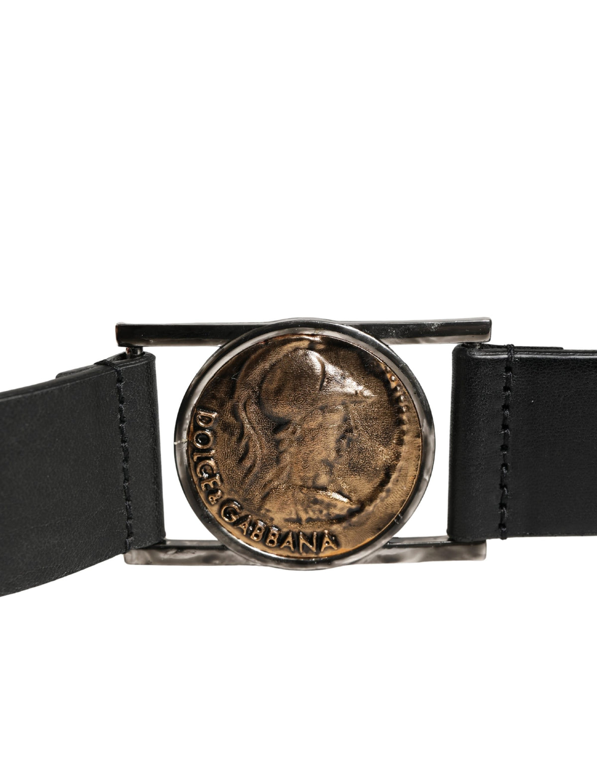 Ceinture Dolce &amp; Gabbana pour homme, en cuir noir classique avec boucle en métal