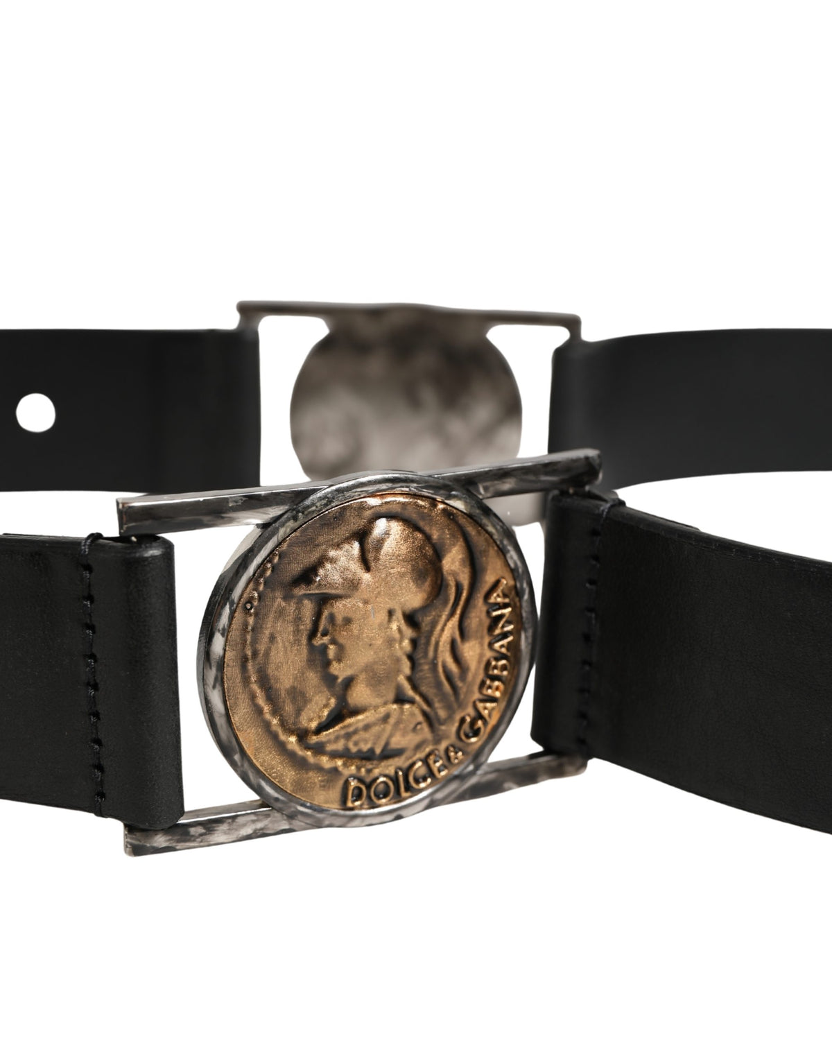 Ceinture Dolce &amp; Gabbana pour homme, en cuir noir classique avec boucle en métal
