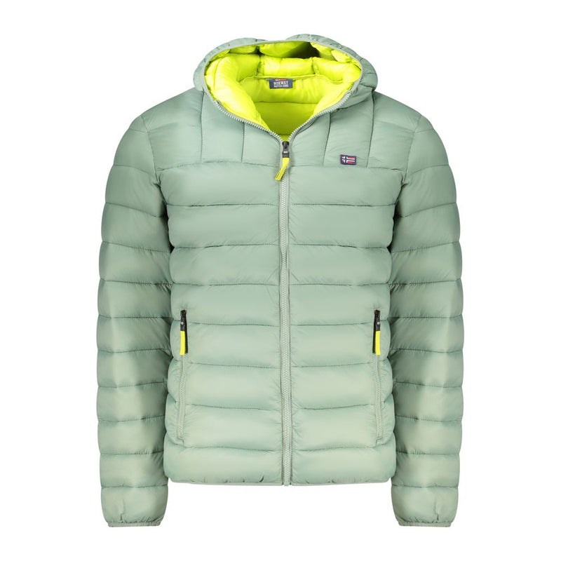 Norway 1963 Green Polyamide Men's Jacket with Hood