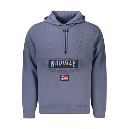 Pull à capuche pour homme en coton bleu, Norvège 1963
