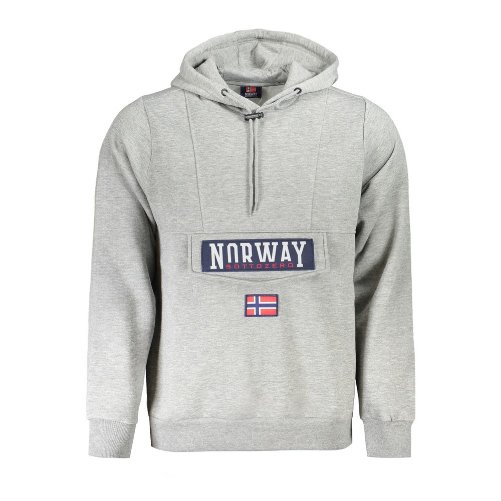 Norway 1963 Sweatshirt en Coton Grigio pour Homme avec Capuche