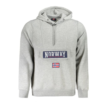 Noorwegen 1963 Grijs Katoenen Herensweater met Capuchon
