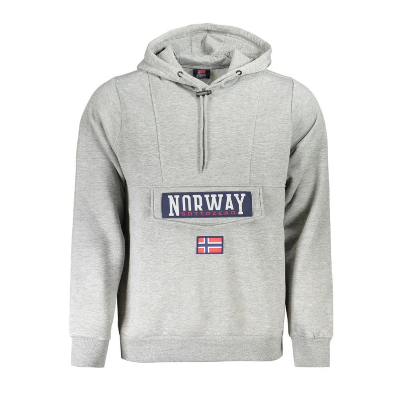 Norway 1963 Sweatshirt en Coton Grigio pour Homme avec Capuche