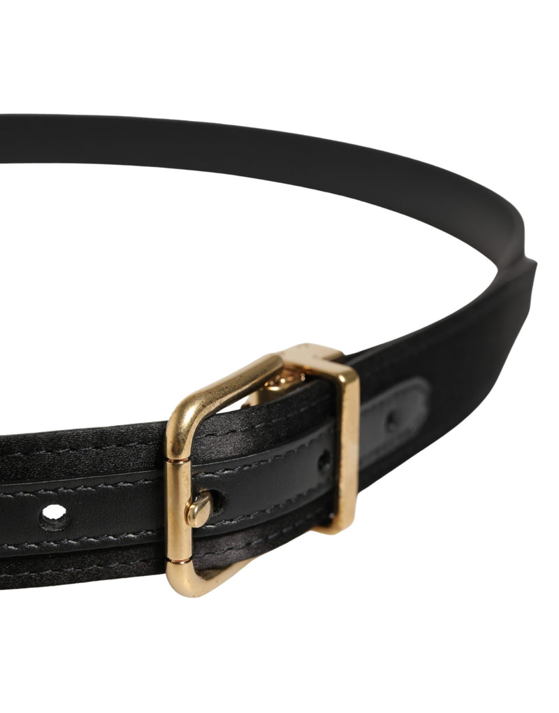 Ceinture Dolce &amp; Gabbana pour homme, noire, classique, en viscose, avec boucle en métal