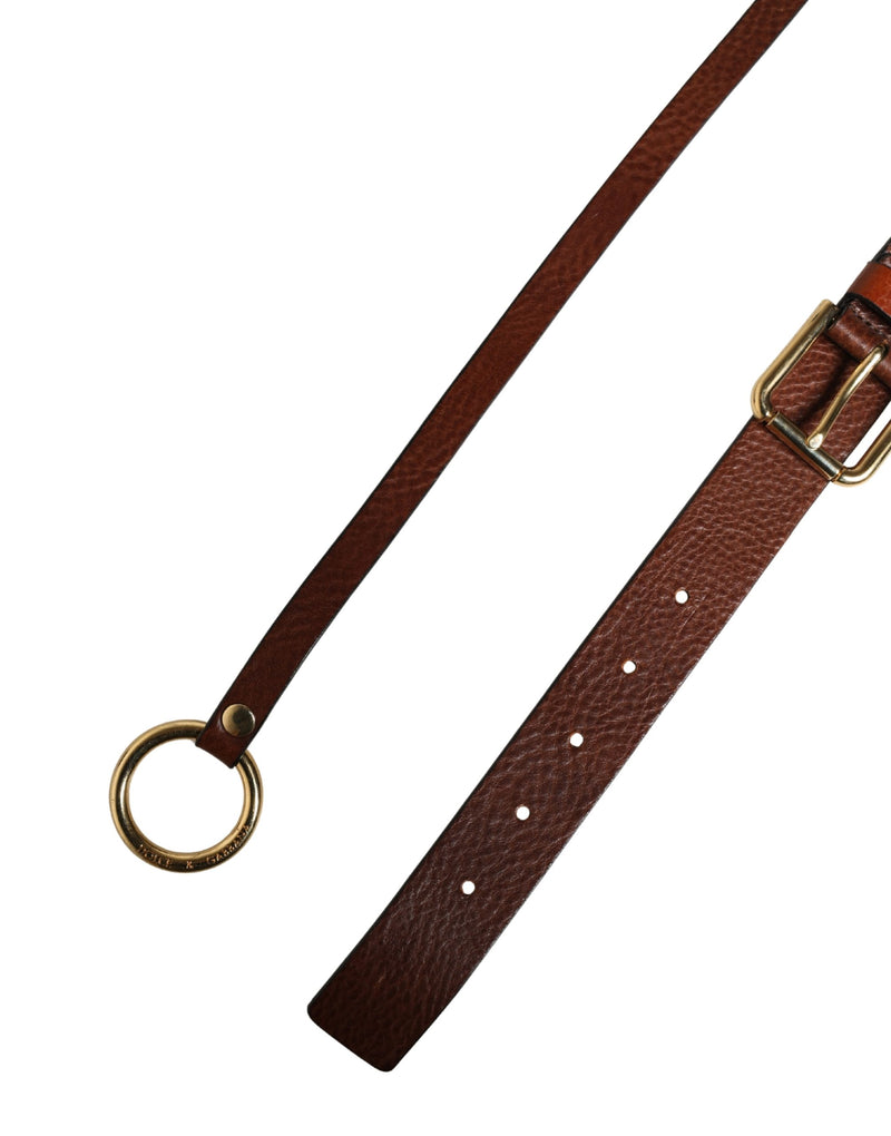 Ceinture Dolce &amp; Gabbana pour homme, en cuir marron classique avec boucle en métal